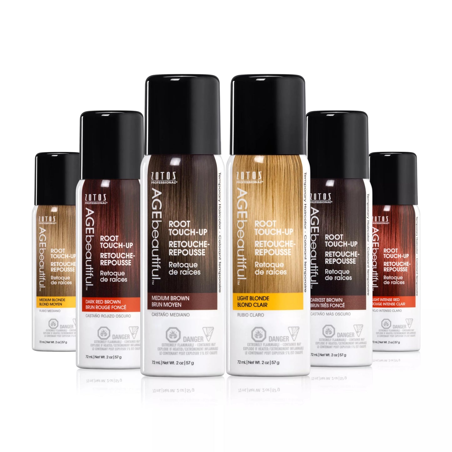 AGEbeautiful Root Touch Up Spray - Temporary Gray Concealer & Volumizer, Covers Thinning Hair, Water & Sweat Resistant, Medium Brown, 2 Fl Oz