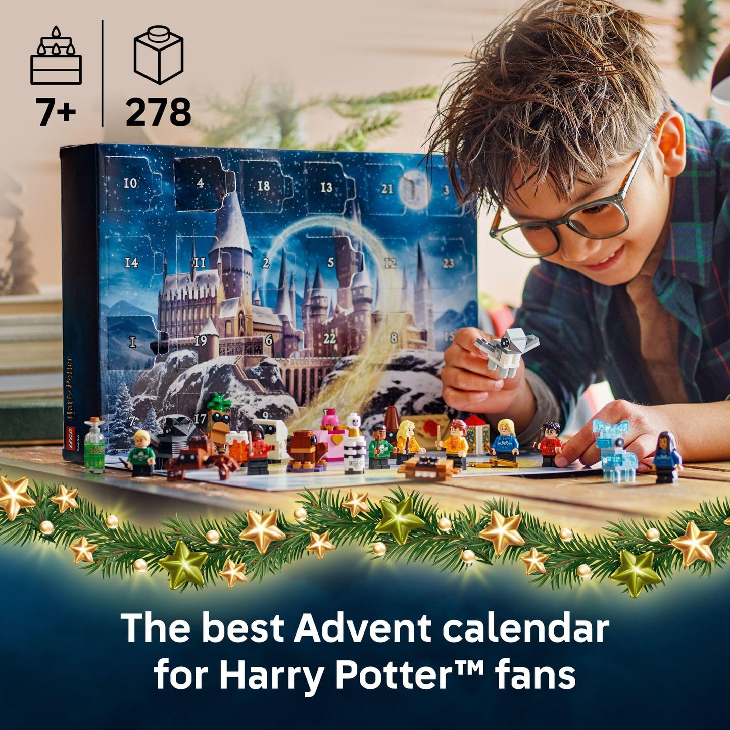 LEGO Harry Potter Advent Calendar 2025, 24 Buildable Surprises with Harry, Draco & Luna Minifigures, Kids Holiday Countdown Gift, 76456