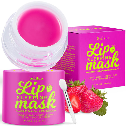 Sielkin Overnight Lip Mask Treatment Balm: Hydrates to Prevent Dryness (0.88 OZ), Red