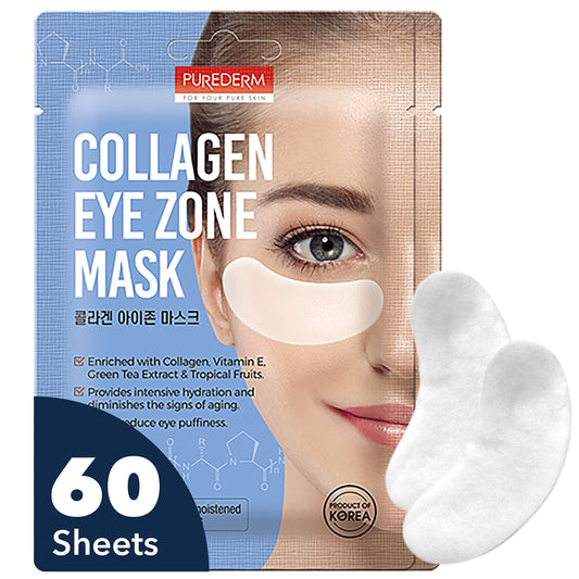 Purederm Deluxe Collagen Eye Masks 2x30 Sheets – Anti-Aging, Wrinkle Care, Reduce Dark Circles & Puffiness, Natural Eye Patches