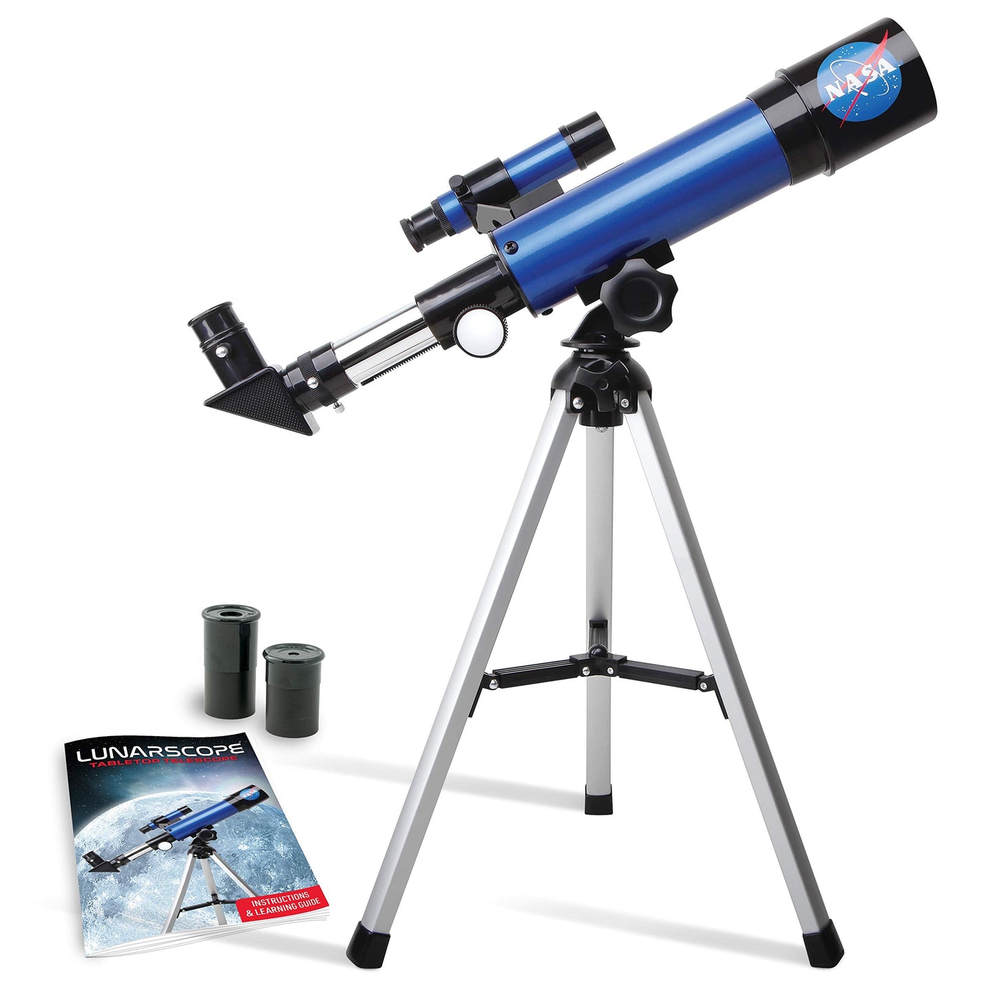 NASA Lunar Telescope for Kids – 90x Magnification, 2 Eyepieces, Tripod & Finder Scope, Beginner Astronomy Toy, NASA Gift (Amazon Exclusive)