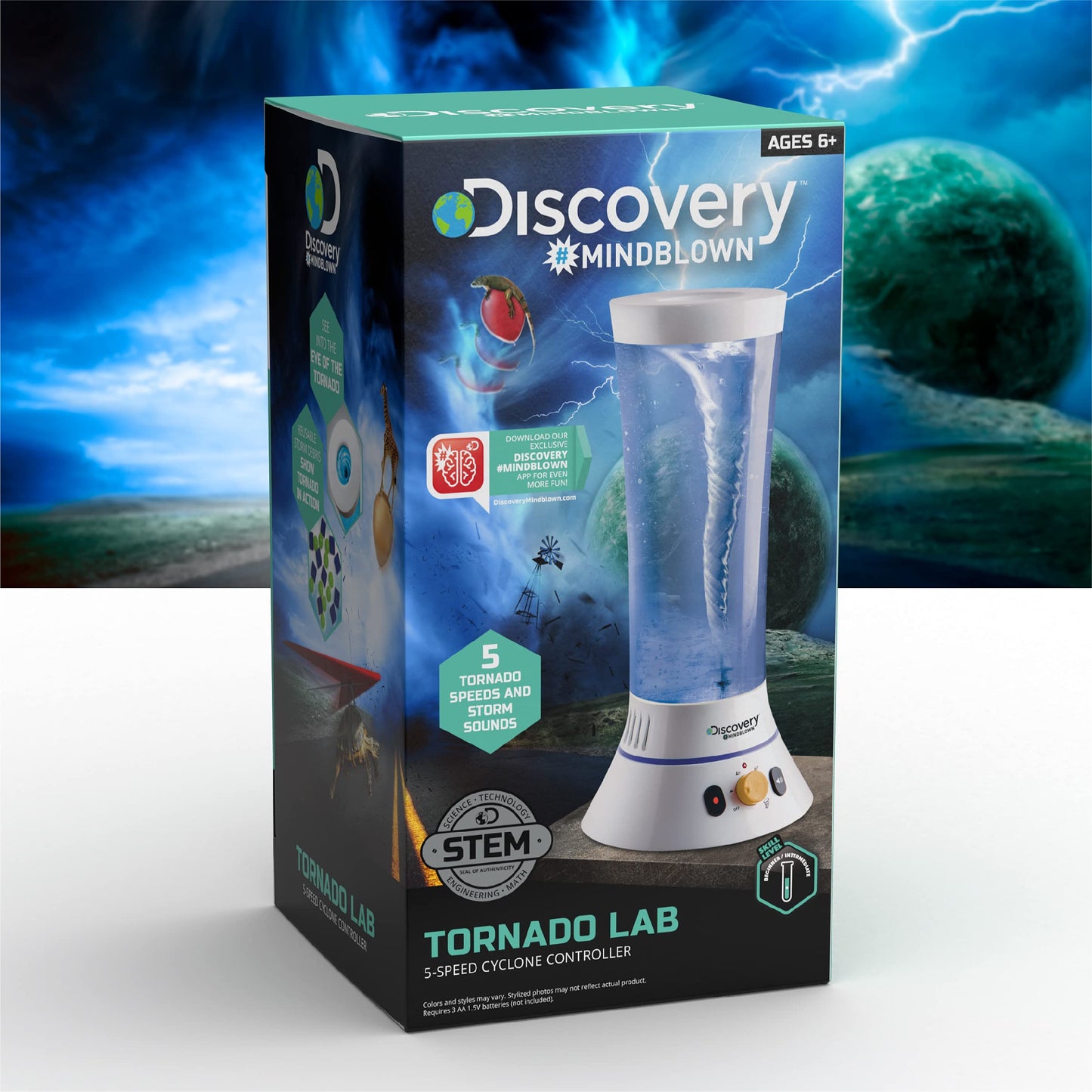 Discovery™ Tornado Lab STEM Kit – 5-Speed Cyclone Controller Science Experiment Set for Kids Ages 6+, Fun & Educational Learning Toy for Boys & Girls