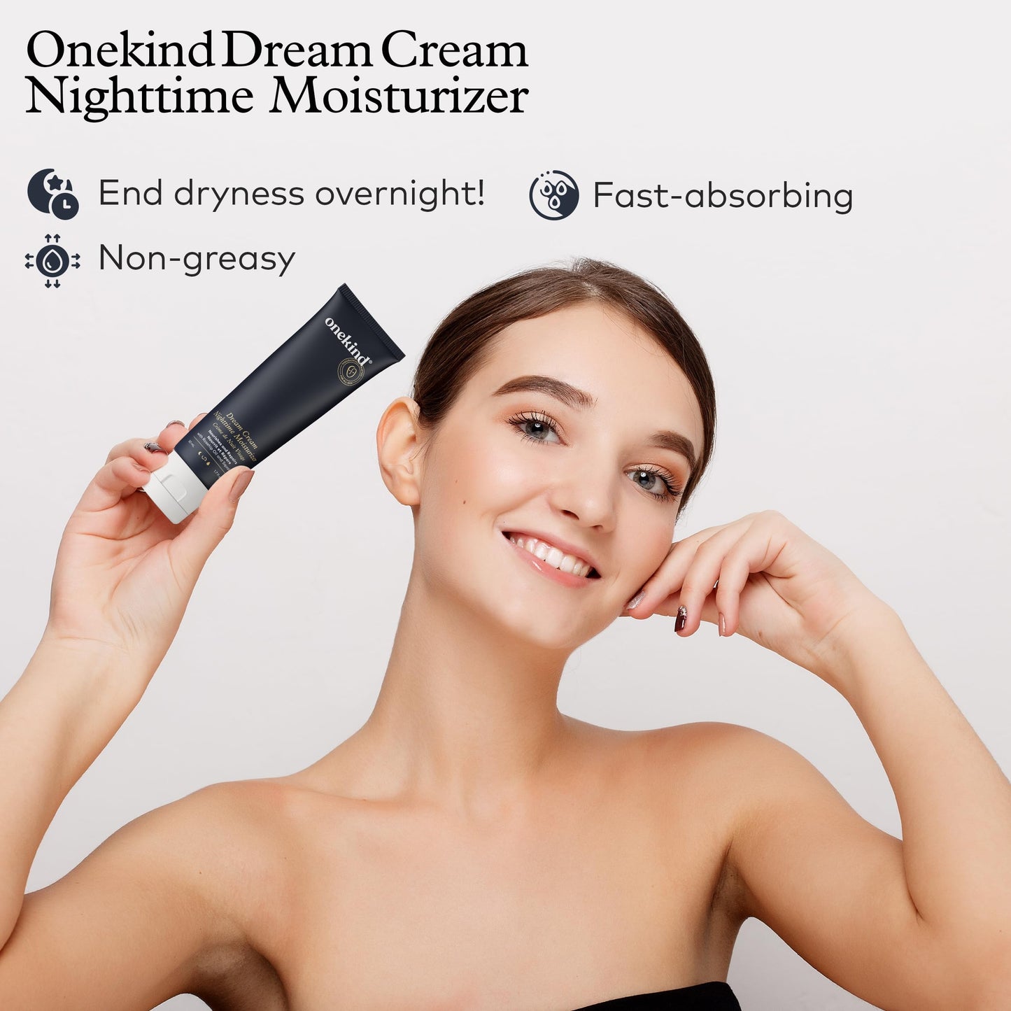 Onekind Dream Cream Night Moisturizer – Hydrating Anti-Aging Face Cream with Squalane, Rosehip & Shea Butter, Fragrance-Free, Vegan, 1.7 oz
