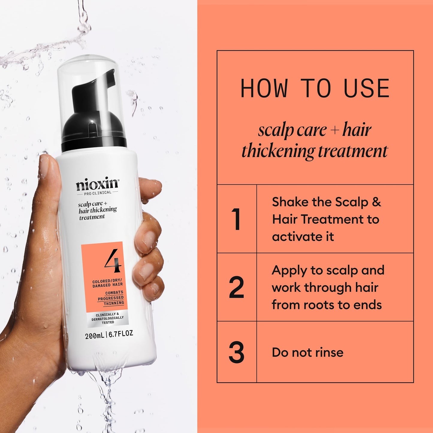 Nioxin System 4 Scalp + Hair Thickening Treatment | Serum for Colored or Damaged Hair with Progressed Thinning | 6.8 Fl oz.