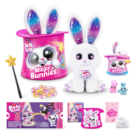 Pets Alive Magic Bunnies (Pearl) by ZURU Electronic Plush Unboxing Surprise Interactive Magic Toy
