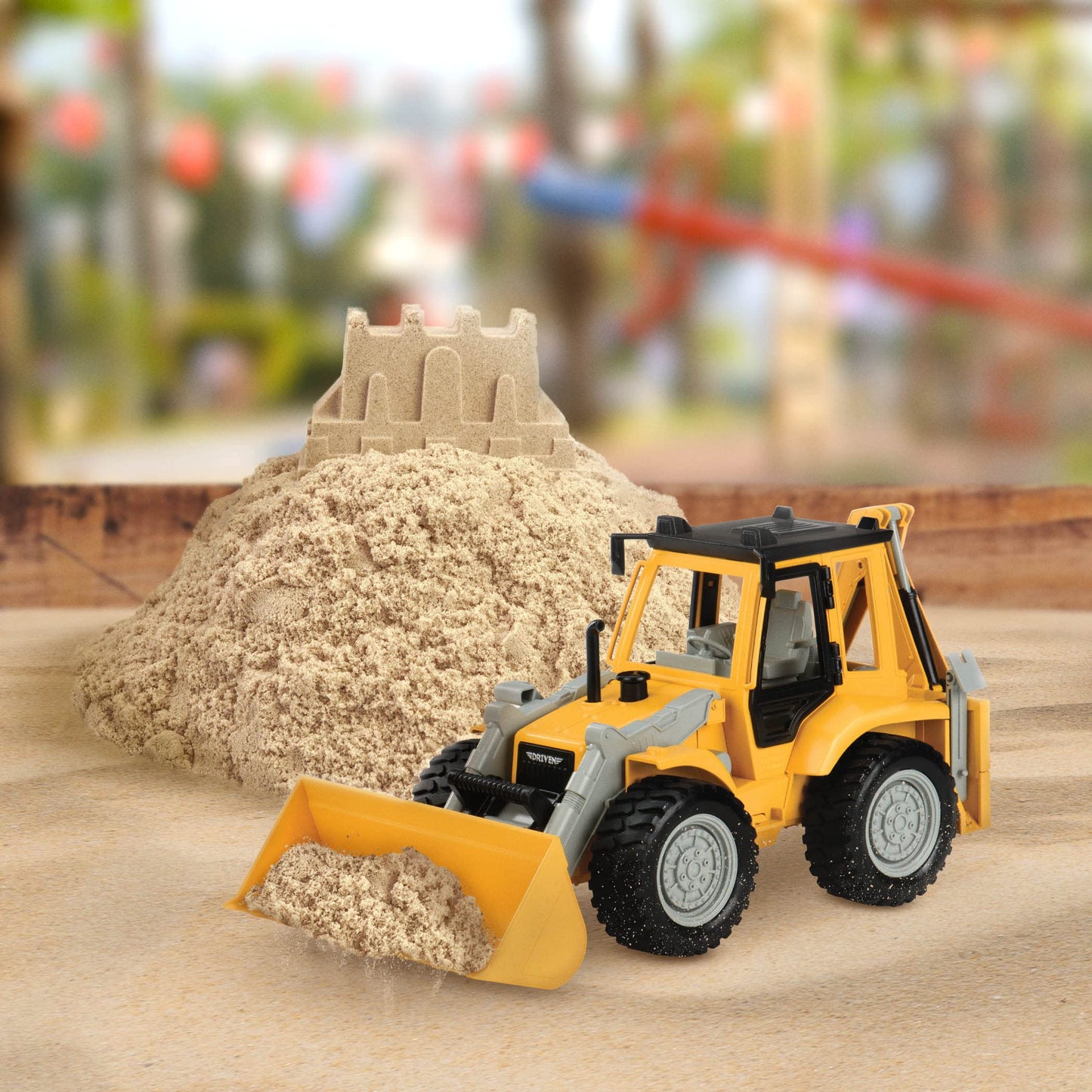 Driven by Battat 7" Steam Roller Toy with Lights & Sounds, Movable Parts, Realistic Construction Vehicle for Kids 3+ – Durable Gift