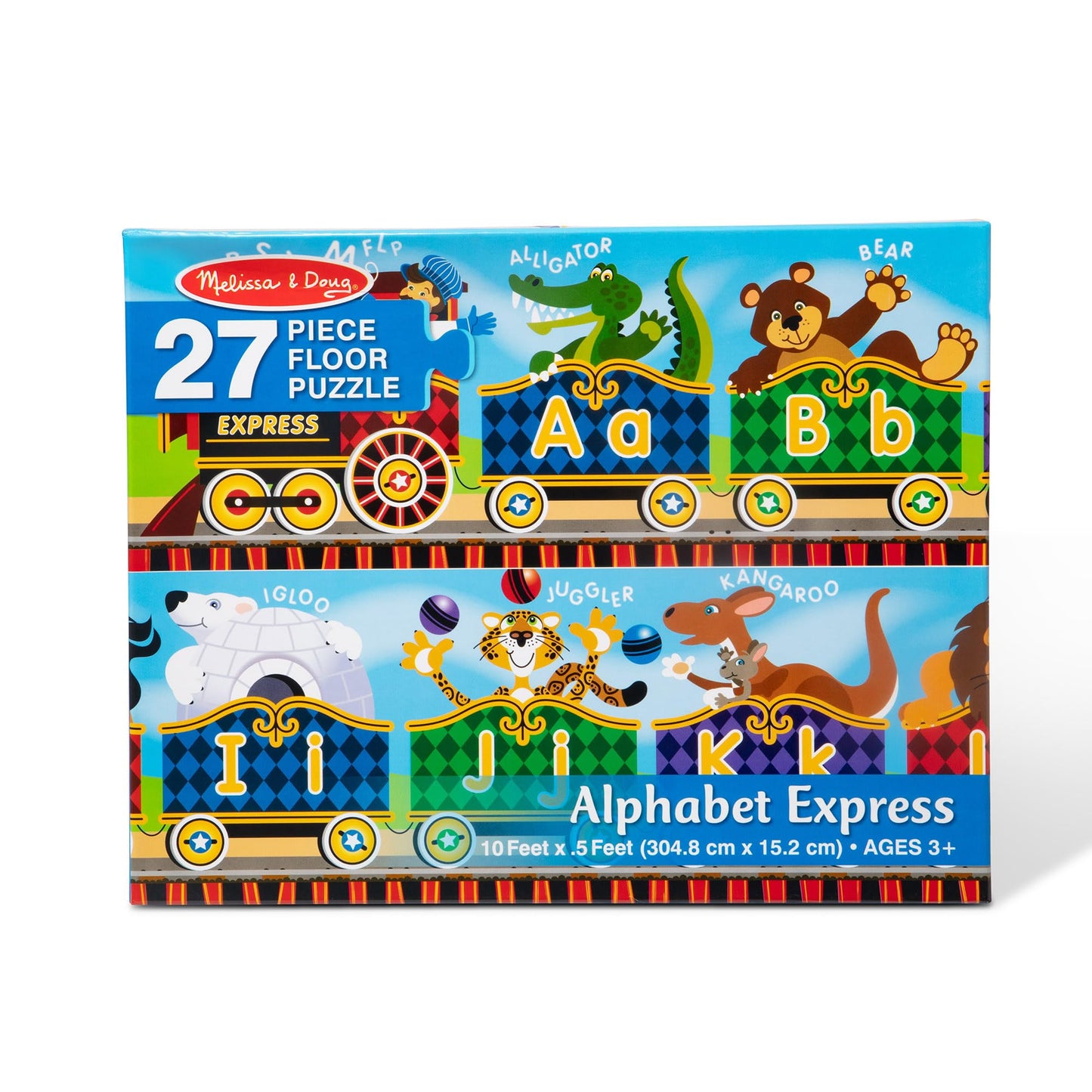 Melissa & Doug Alphabet Express Jumbo Jigsaw Floor Puzzle (27 pcs, 10 feet Long) - FSC Certified