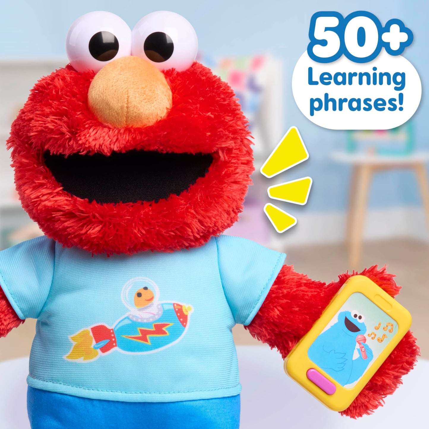 Just Play Sesame Street 13" Learning Elmo Plush with 50+ Phrases, Lights, Sounds & Motion – Educational Toy for Kids 18+ Months