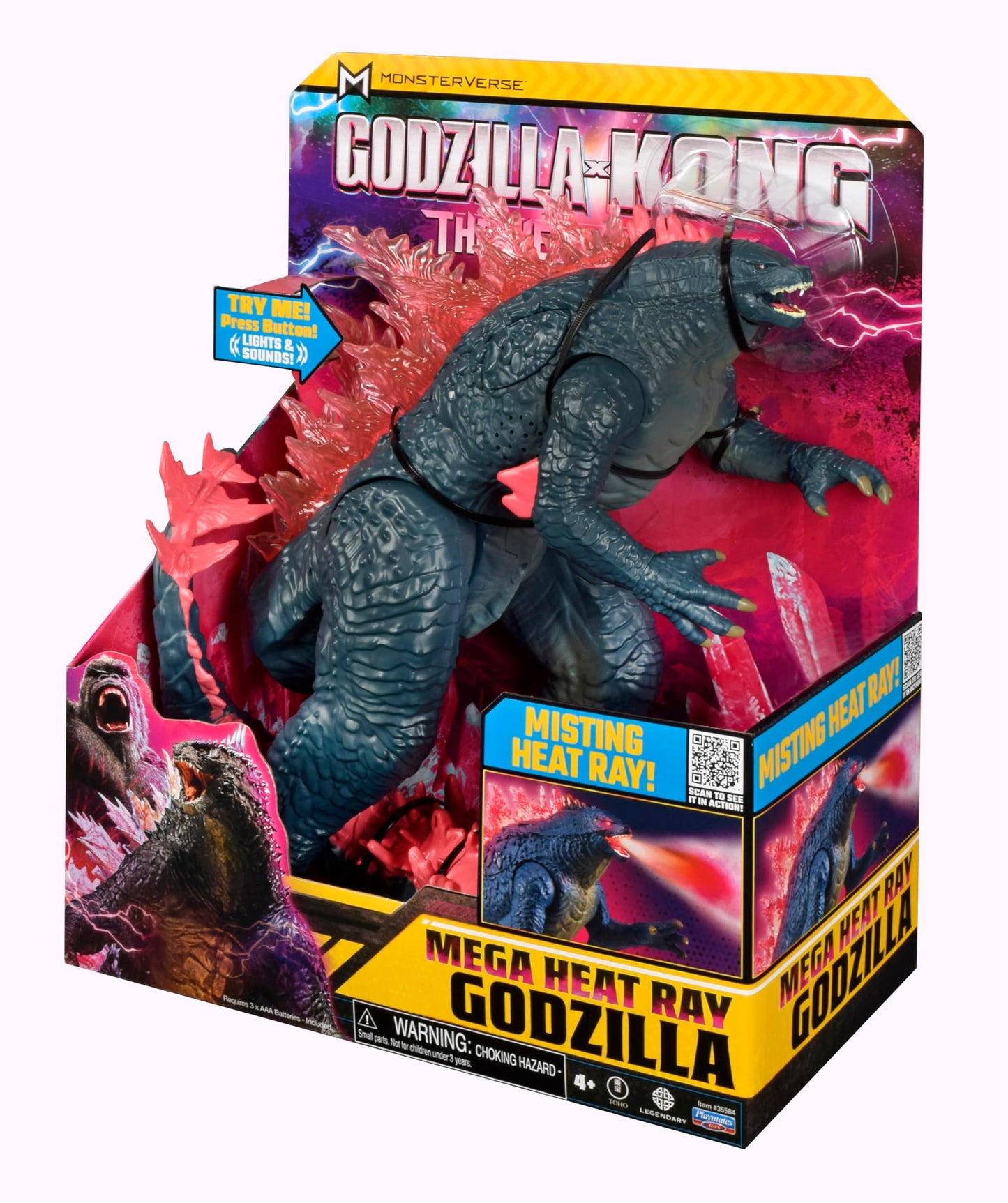 Godzilla x Kong: 13" Mega Deluxe Heat Ray Misting Breath Godzilla Figure by Playmates Toys