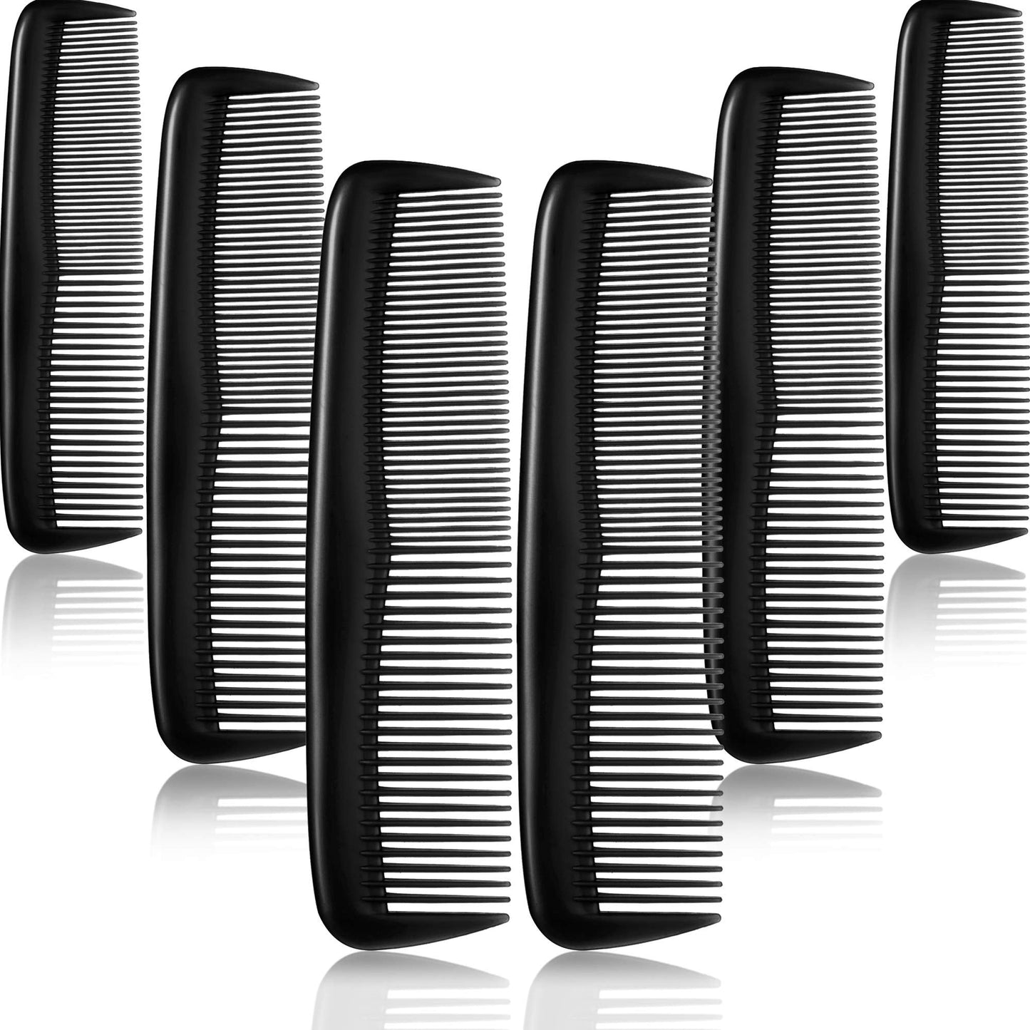 Leinuosen 12 Pieces Hair Combs Set Pocket Plastic Fine Tooth Dressing Comb for Women and Men, Peines Para Cabello(Black)
