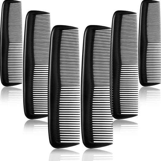 Leinuosen 12 Pieces Hair Combs Set Pocket Plastic Fine Tooth Dressing Comb for Women and Men, Peines Para Cabello(Black)