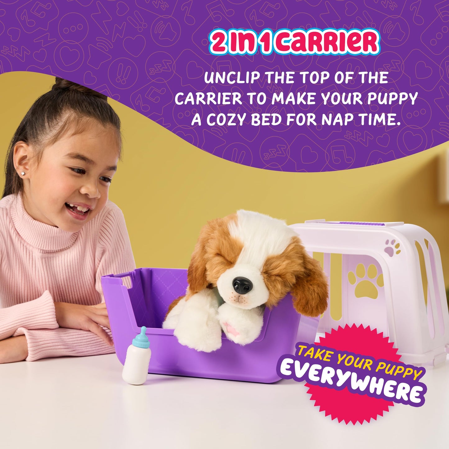Little Live Pets My Really Real Puppy Patches The Beagle, Interactive Realistic Toy Dog with 60+ Sounds and 2-in-1 Bed, Lifelike Puppy for Ages 5+