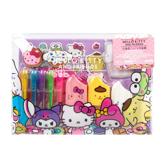 Hello Kitty & Friends 22-Piece Cafe Stationery Set – Cute School Supplies, Notebook, Squishy Stickers & Fun Accessories