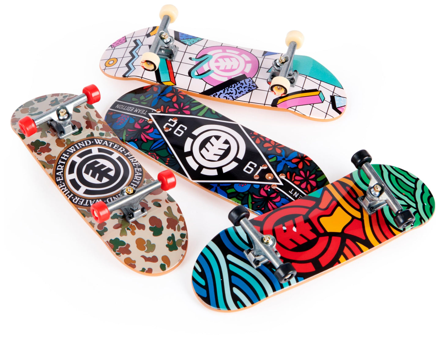 TECH DECK, Ultra DLX Fingerboard 4-Pack, Element Skateboards, Collectible and Customizable Mini Skateboards, Kids Toy for Ages 6 and up