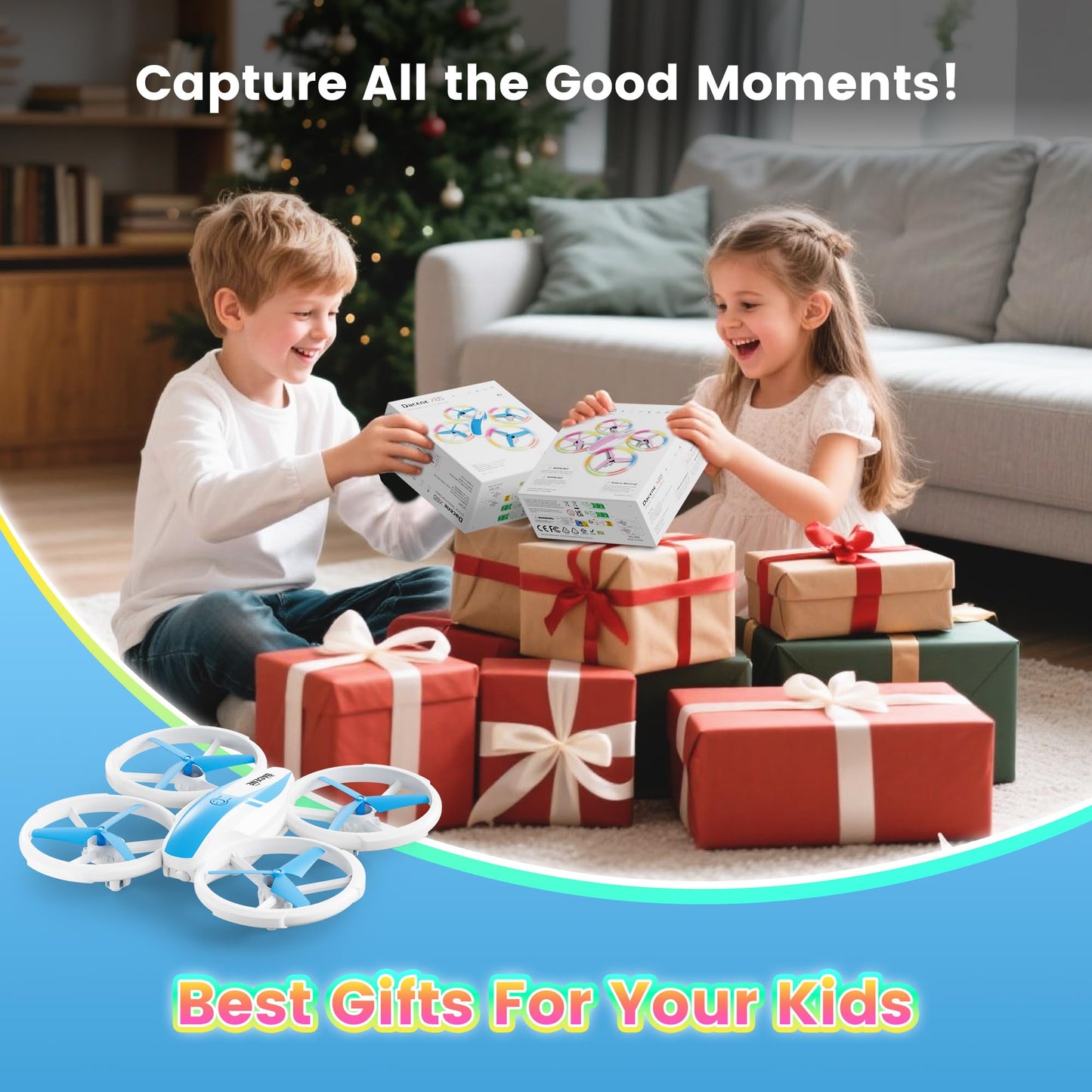 Mini RC Drone for Kids & Beginners with LED Lights, Altitude Hold, 360° Flips, Propeller Guard, 3-Speed Modes – Indoor/Outdoor Toy Gift