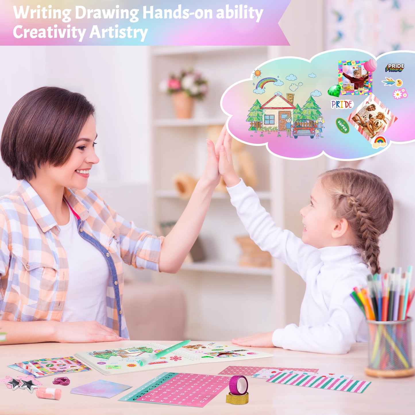 Nsrzua DIY Journal Kit for Girls,Toys for Ages 8-14 and Birthday Gifts for Girls