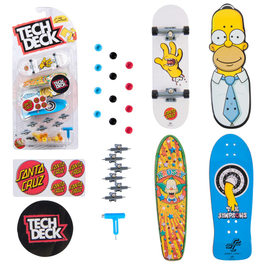TECH DECK, Ultra DLX Fingerboard 4-Pack, Simpsons Skateboards, Collectible and Customizable Mini Skateboards, Kids Toys for Ages 6 and up