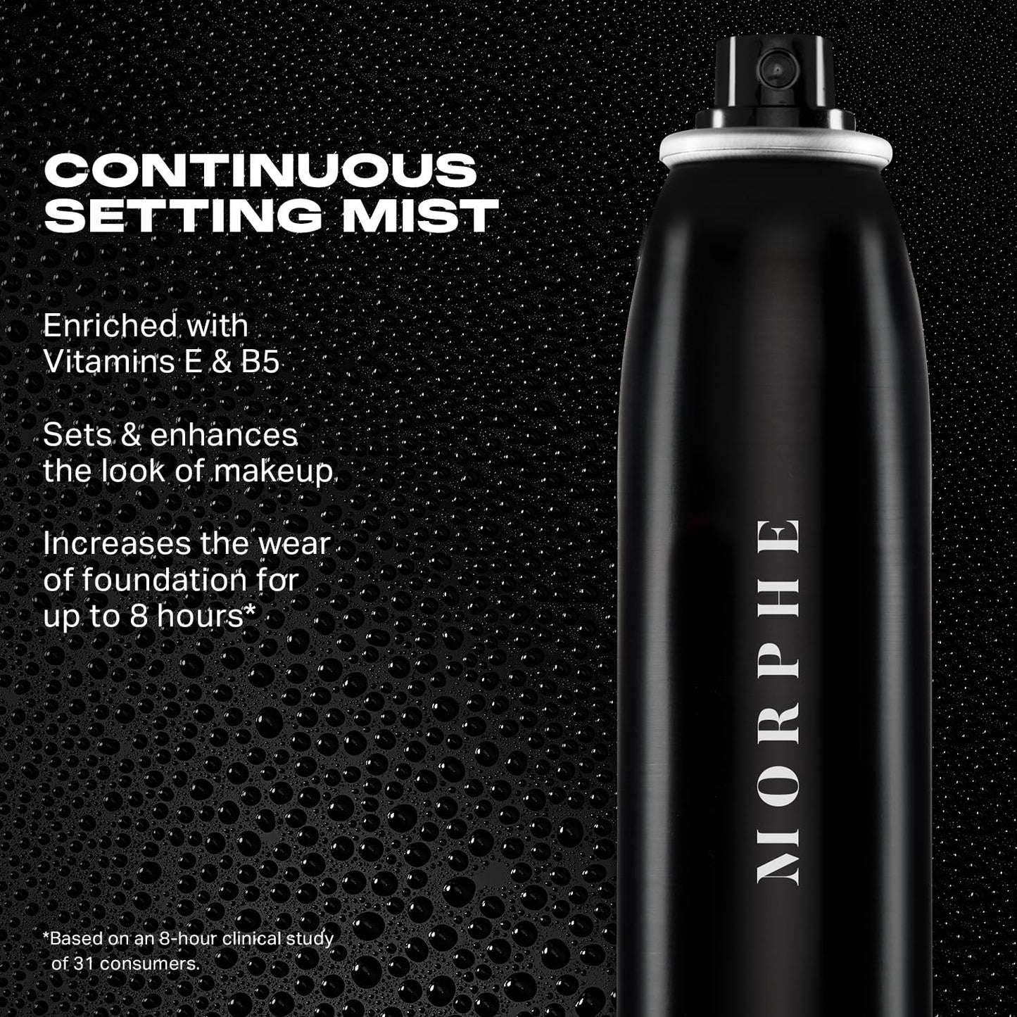 Morphe Continuous Setting Mist - Micro-Fine Makeup Spray, Radiant Finish, Long-Lasting, Prevents Caking & Fading, 2.8 fl oz