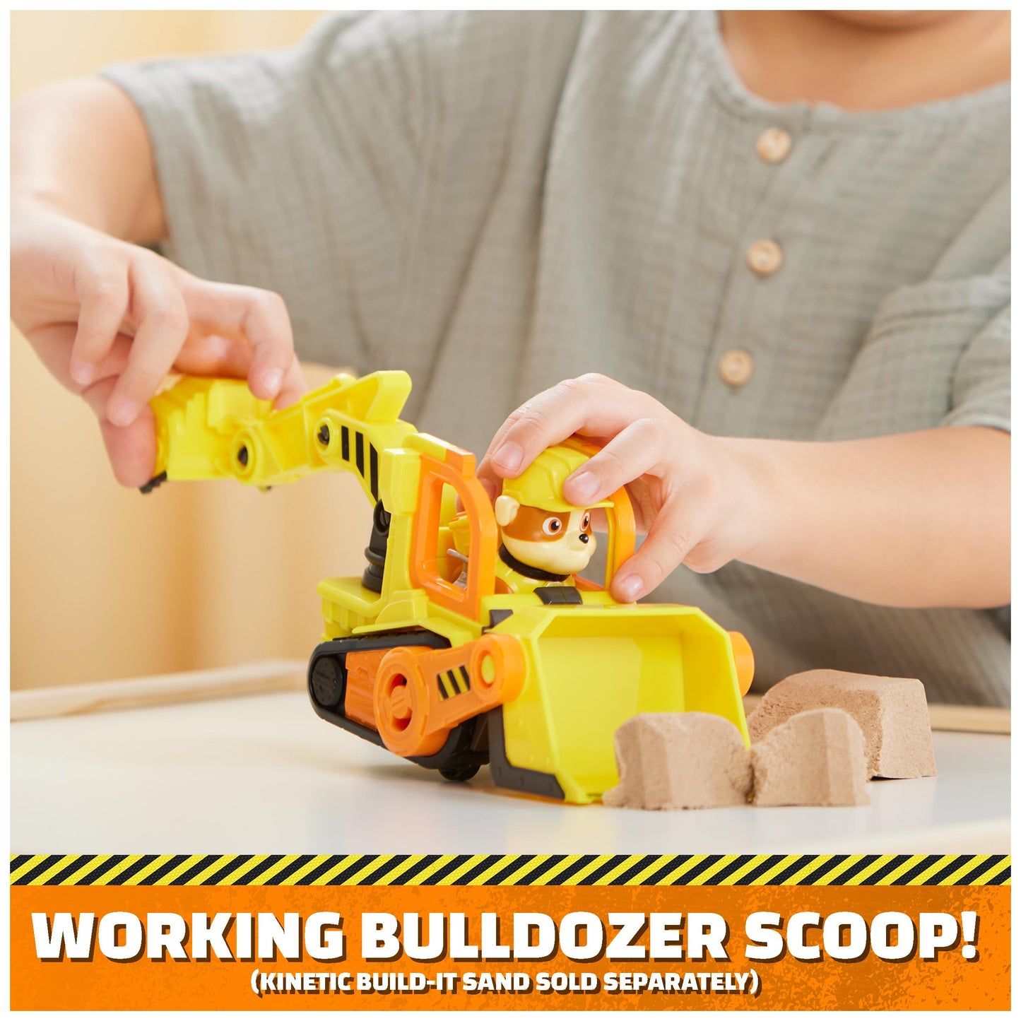 Rubble & Crew, Rubble’s Bulldozer Toy Truck with Movable Parts and a Collectible Action Figure, Kids Toys for Ages 3 and Up