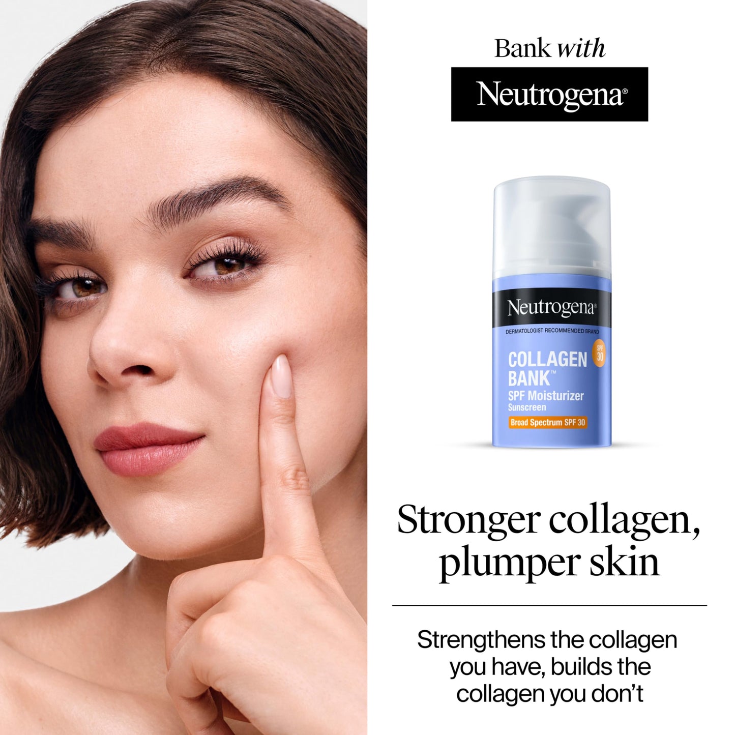 Neutrogena Collagen Bank Face Moisturizer SPF 30 Anti-Aging Cream with Micro-Peptides, No White Cast 2oz + Hydro Boost Cleanser 0.5oz