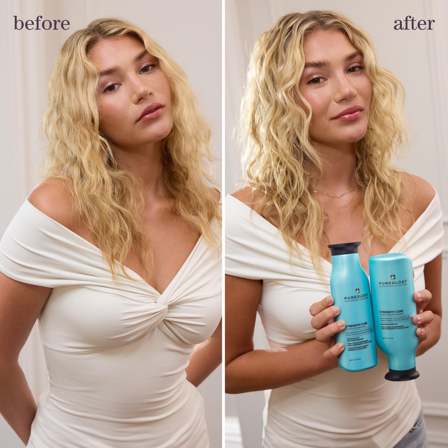 Pureology Strength Cure Conditioner - For Damaged or Color Treated Hair, Hair Strengthening & Prevents Breakage, Vegan & Sulfate-Free, 9 Fl Oz