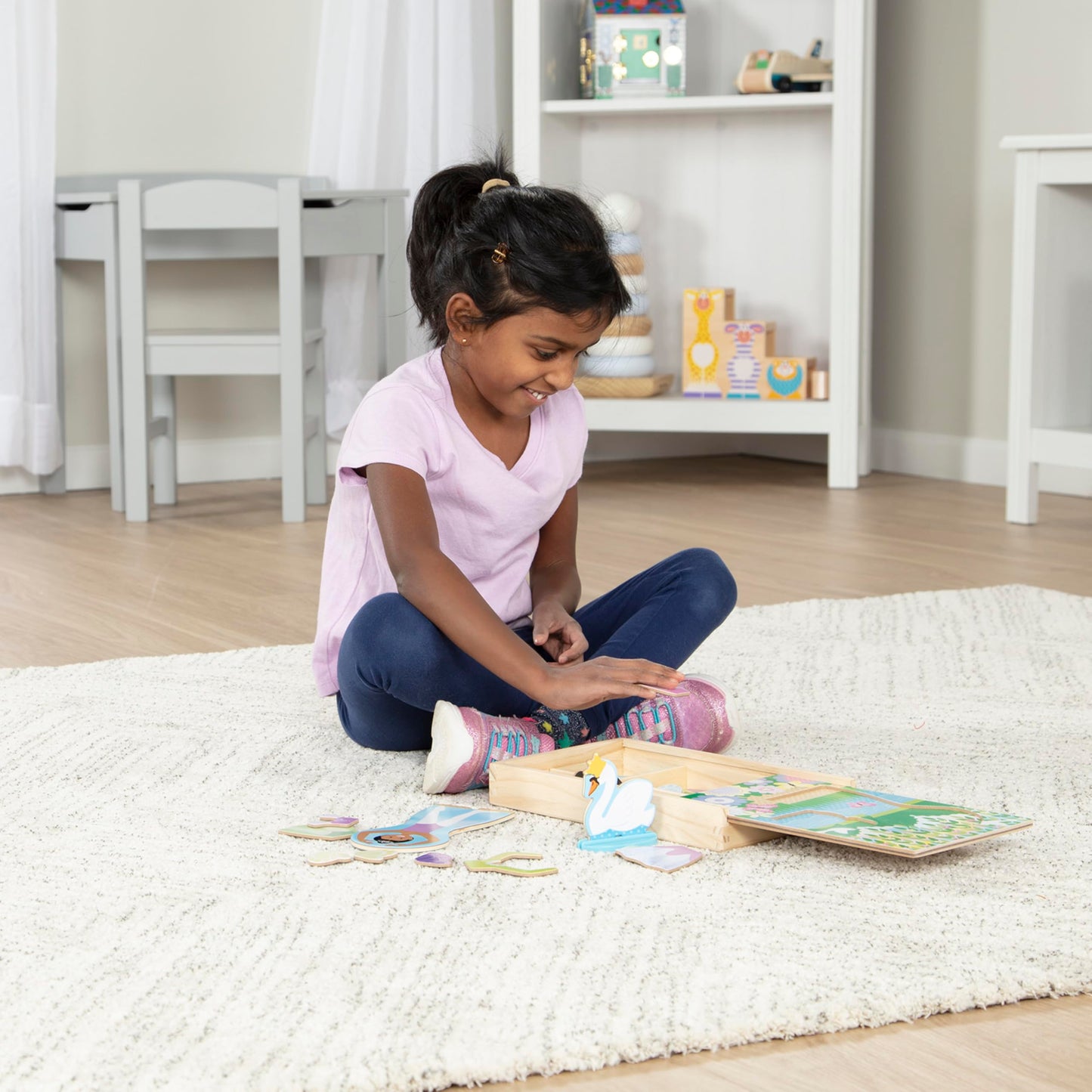 Melissa & Doug Ballerina And Fairy Magnetic Dress-Up Double-Sided Wooden Doll And Swan Pretend Play Set (52 pcs)