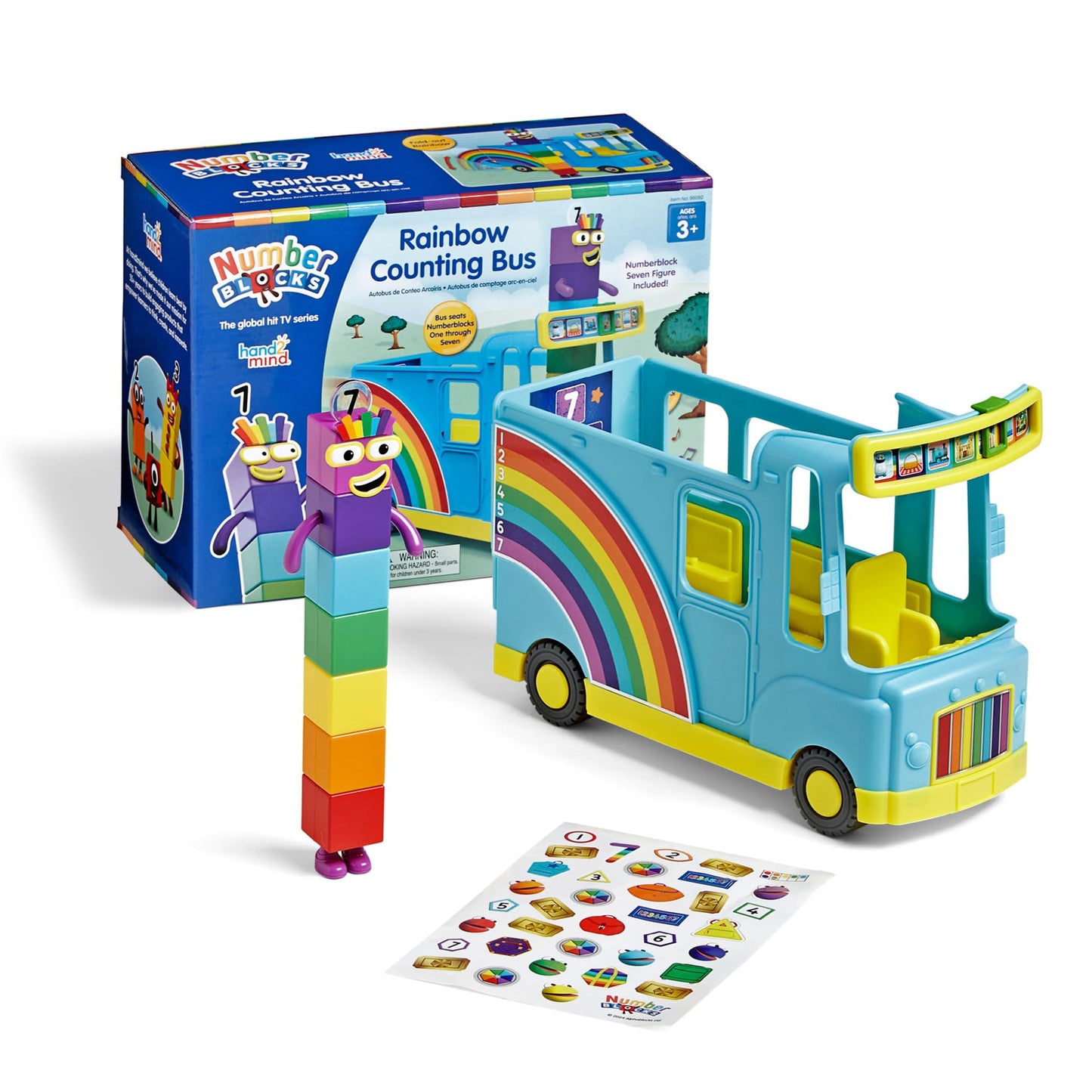 hand2mind Numberblocks Rainbow Counting Bus – Musical Playset for Kids 3-5, Toddler Learning, Number Toys, Math & Birthday Gifts