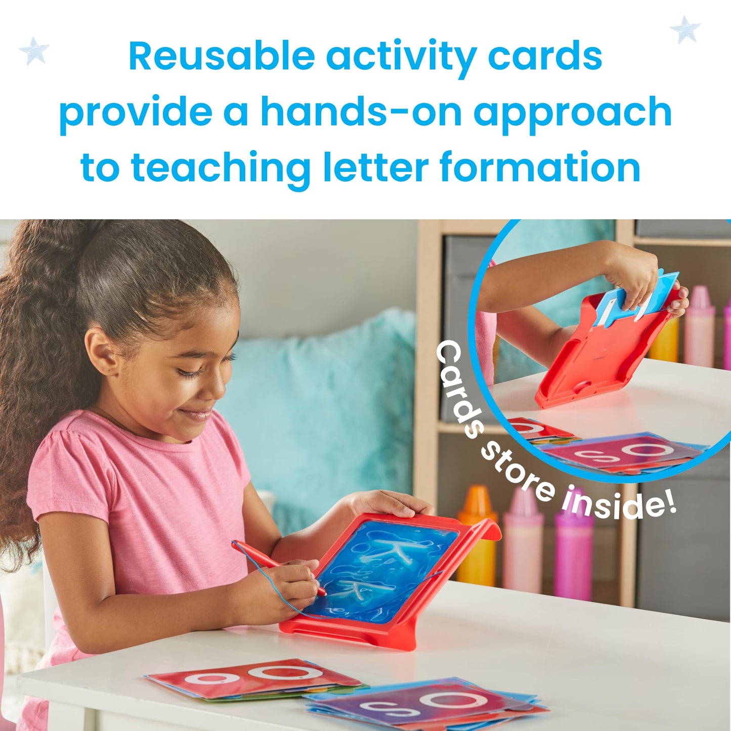 hand2mind Letter Tracing Sensory Pad – Reusable Handwriting & Toddler Writing Practice, Montessori Alphabet Toy for Preschool Learning & Gifts