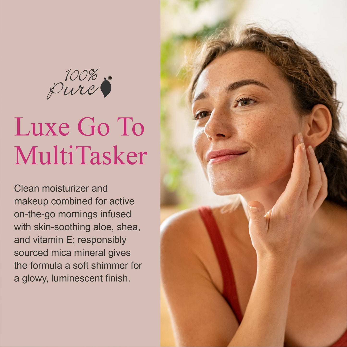 100% PURE BB Cream Shade 20 Aglow – Full Coverage, Primer, Concealer & Foundation, Dewy Glow, Medium Warm, Vegan, 1 fl oz