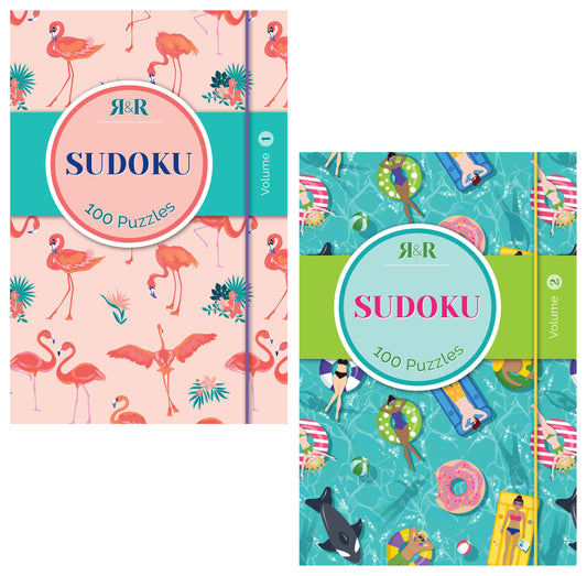 R&R Pocket Sudoku Puzzle Books, Compact Travel Size Sudoku Books - Ideal for Relieve Stress, Boost Your Mood, Relax at Home and Office Breaks