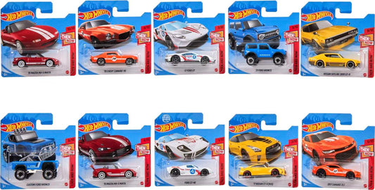 Hot Wheels Toy Cars or Trucks 10-Pack, Amazon Set of 10 1:64 Scale Vehicles for Kids & Collectors (Styles May Vary)