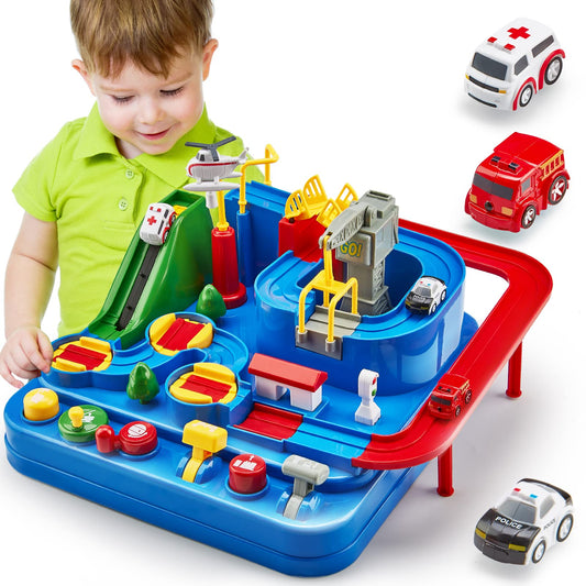 STEM Toys for 3-5 Year Old Boys – Large Race Track Car Playset, Montessori Educational Gift for Fine Motor Skills, Birthday & Christmas