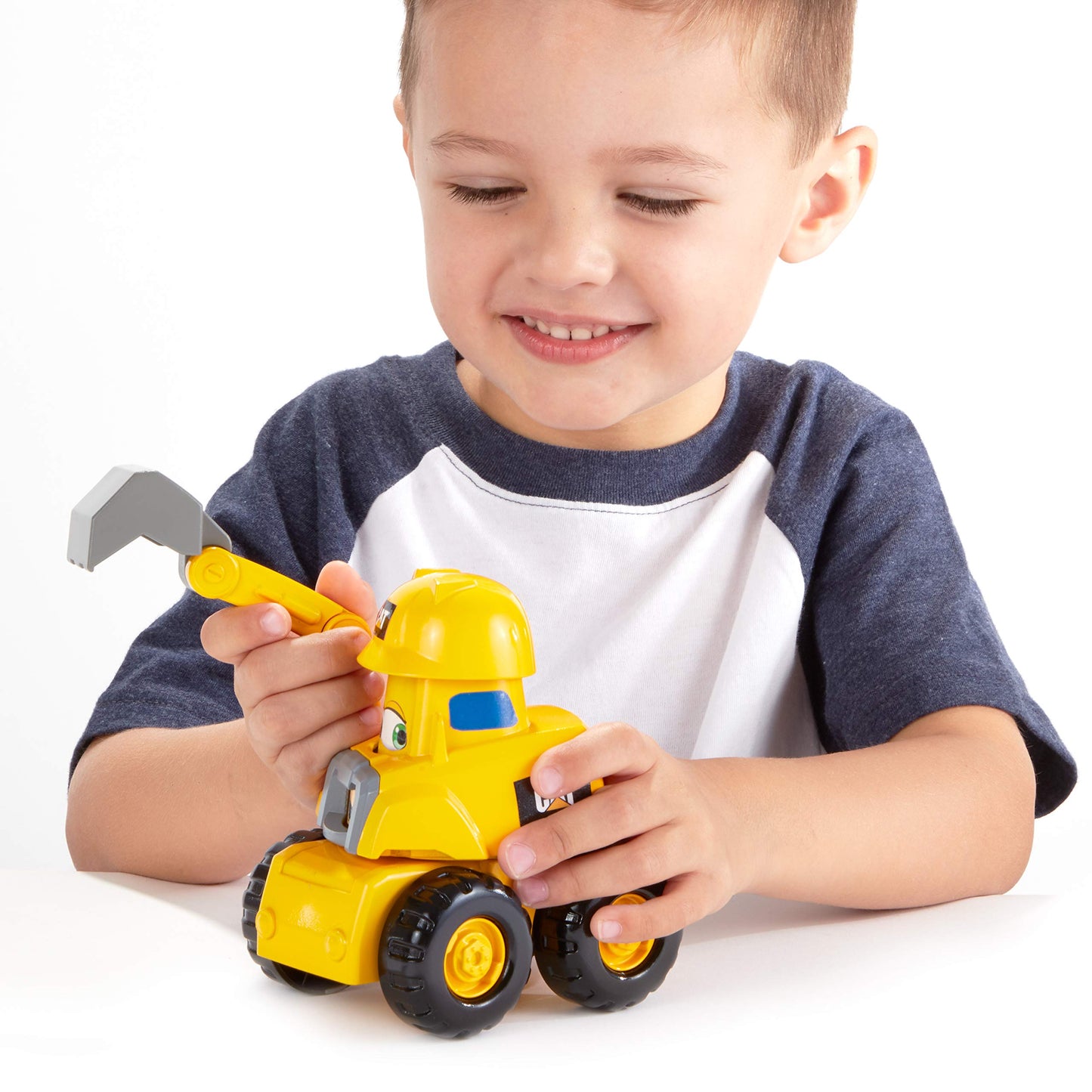 CAT Construction Toys, Junior Crew Construction Pals Excavator EduCATional Preschool Vehicle with Kid Vroom Sounds and Animated Face. for Ages 2+