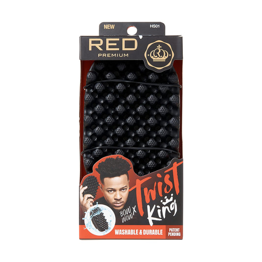 RED by Kiss BowWow Twist King Premium Twist Styler Comb Brush – Washable, Durable Sponge Alternative for Barbers & Daily Use, Ideal for Afro, Curly, Coiled, 4C Hair