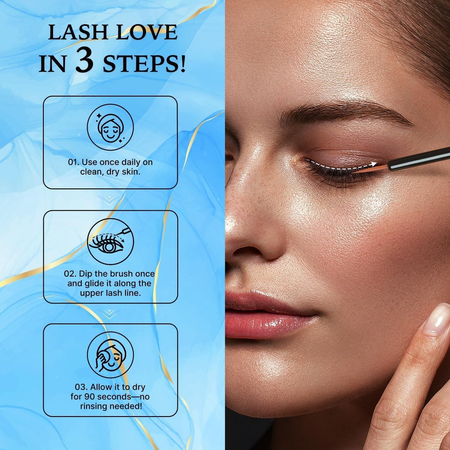 VieBeauti Lash Serum for Eyelash Growth – Advanced Formula for Longer, Fuller, Thicker Lashes, Vegan & Cruelty-Free, 5-Month Supply, 5ml