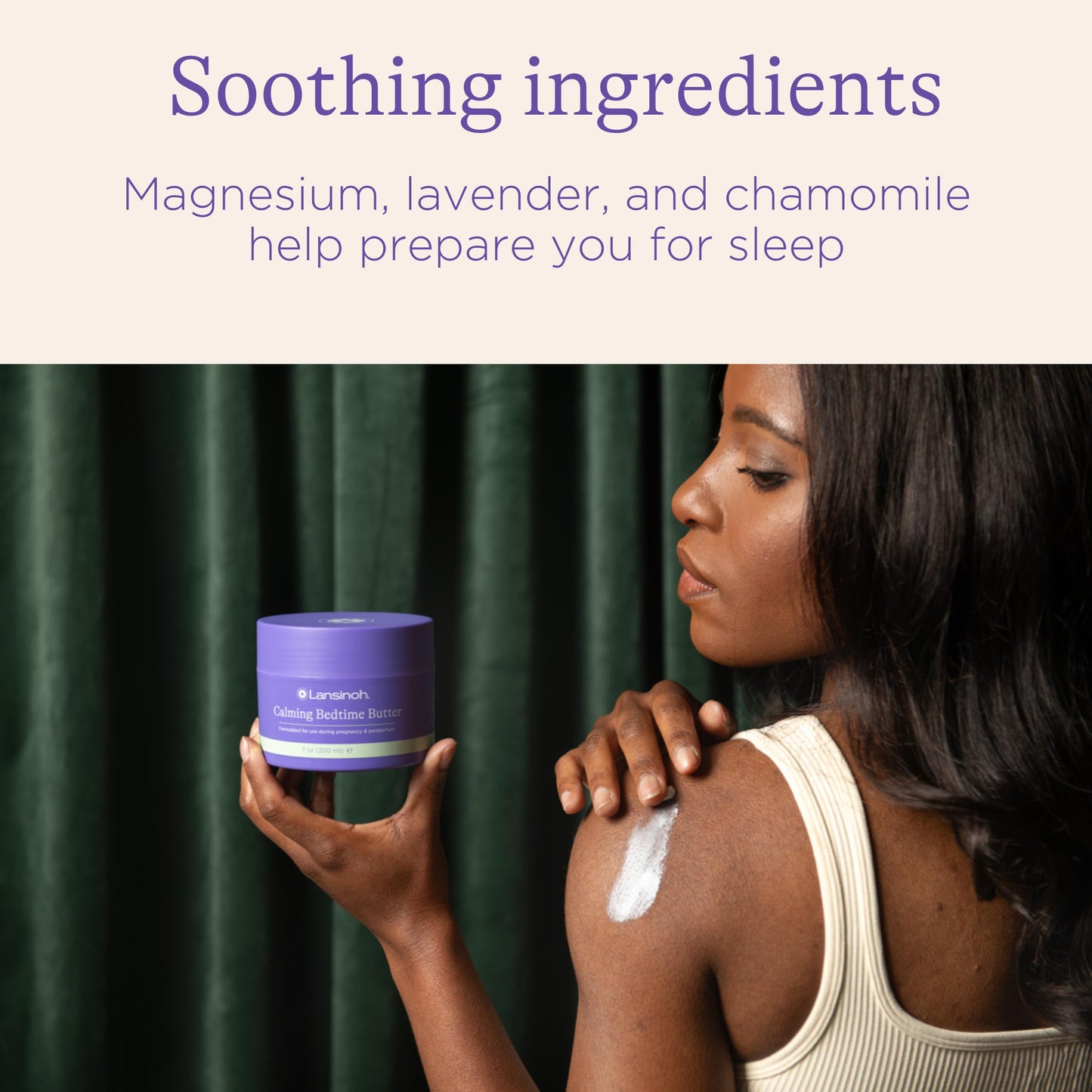Lansinoh Magnesium Bedtime Butter Body Lotion for Pregnant Moms – Relaxing Magnesium Lotion for Aching Muscles, Cramps & Better Sleep, 7 oz
