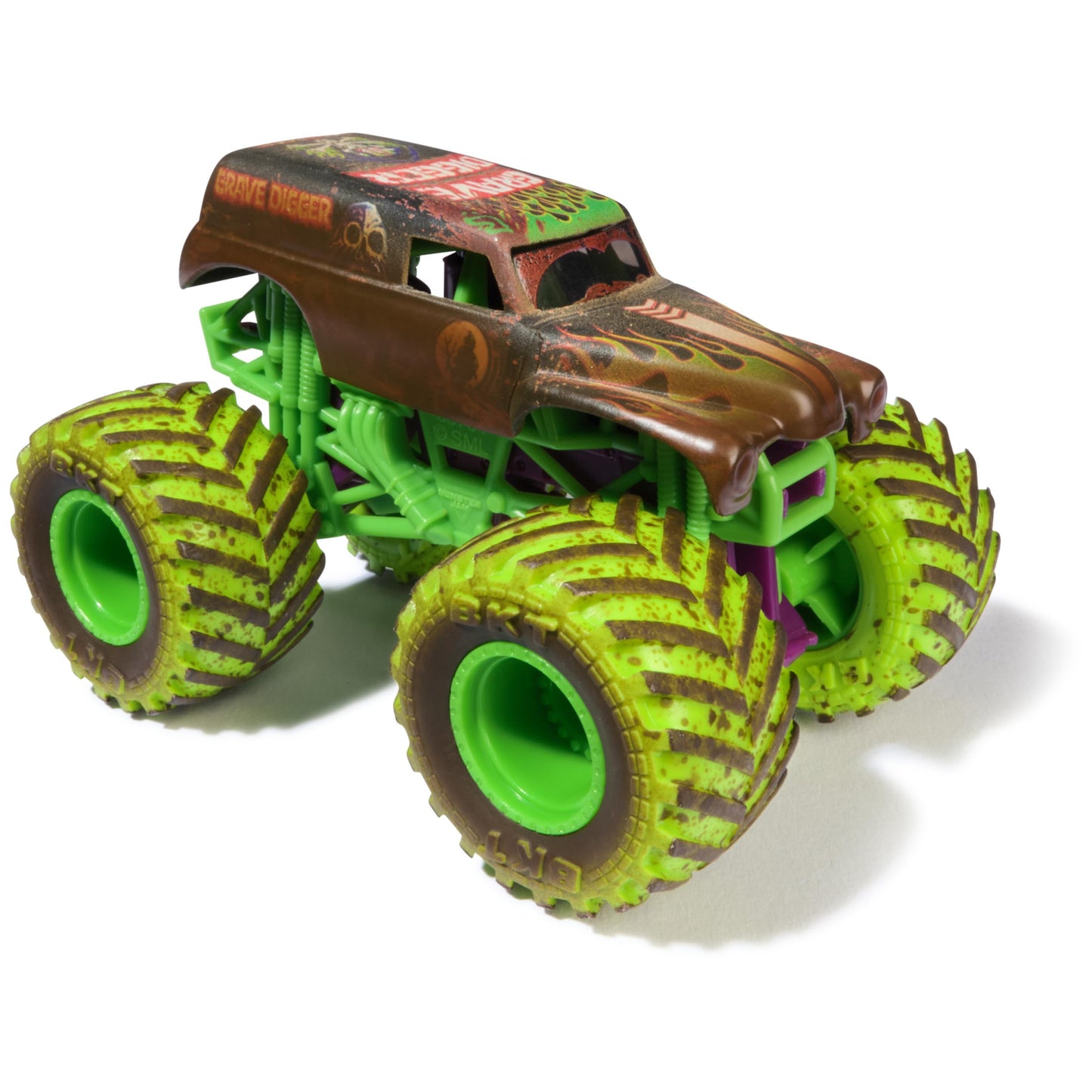 Monster Jam Mud Blasters, Grave Digger and Megalodon Color Changing Trucks 2-Pack, 1:64 Die Cast Vehicle, Kids Toys for Boys and Girls 3 and Up