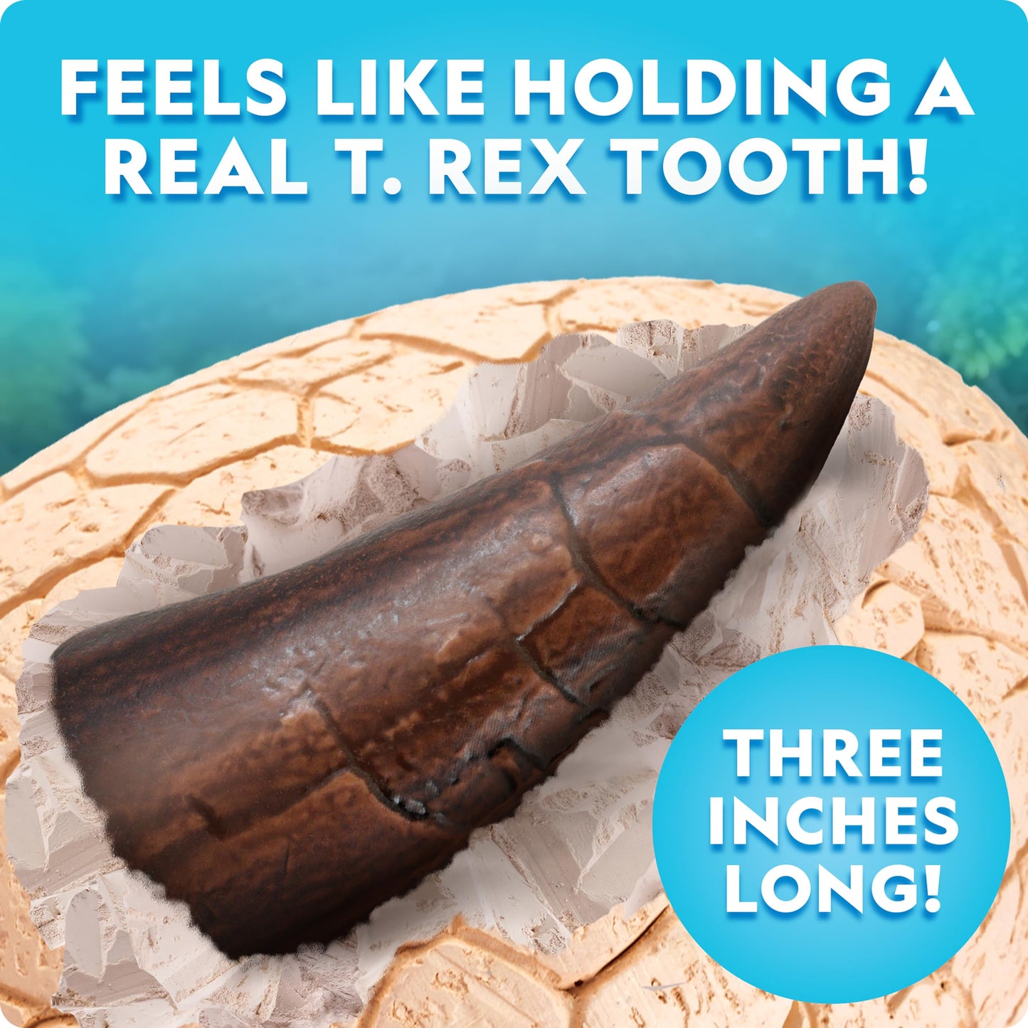 National Geographic Dino Egg Dig Kit – Excavate 12 Dinosaur Figures & T. Rex Tooth from 6" Brick | Educational Science Kit for Kids