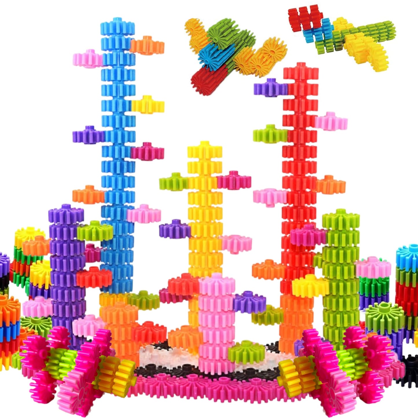 KAKATIMES STEM Building Blocks for Kids – Safe Educational Gear Interlocking Construction Set to Boost Creativity & Problem-Solving