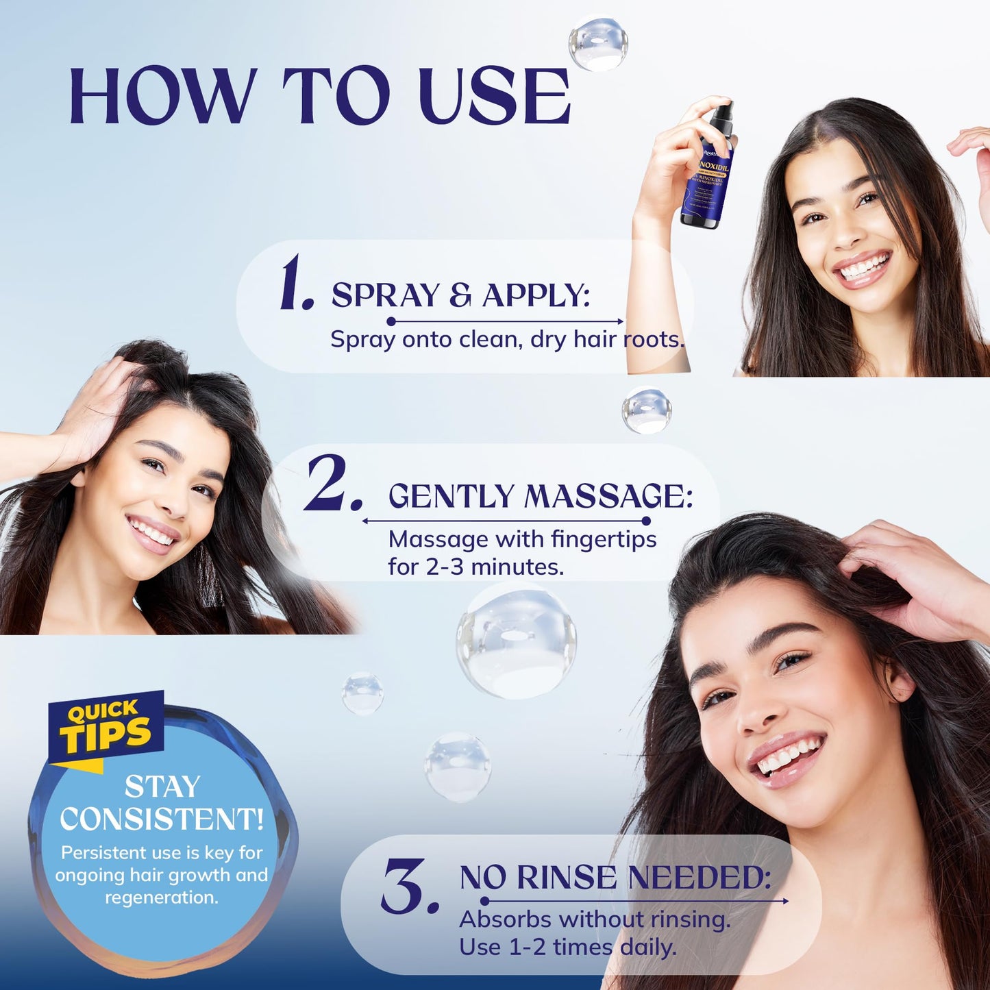 5% Minoxidil Hair Growth Serum for Men & Women – Extra Strength Hair Loss Treatment with Rosemary for Thicker, Stronger, Faster Hair Growth, 60ML