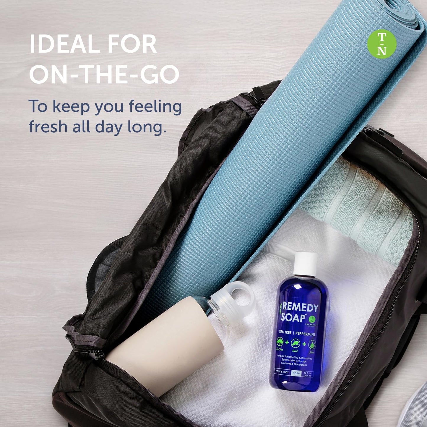 Truremedy Naturals 12oz Tea Tree Oil Body Wash – Invigorating Peppermint, Aloe & Eucalyptus Shower Gel Cleanser for Men & Women