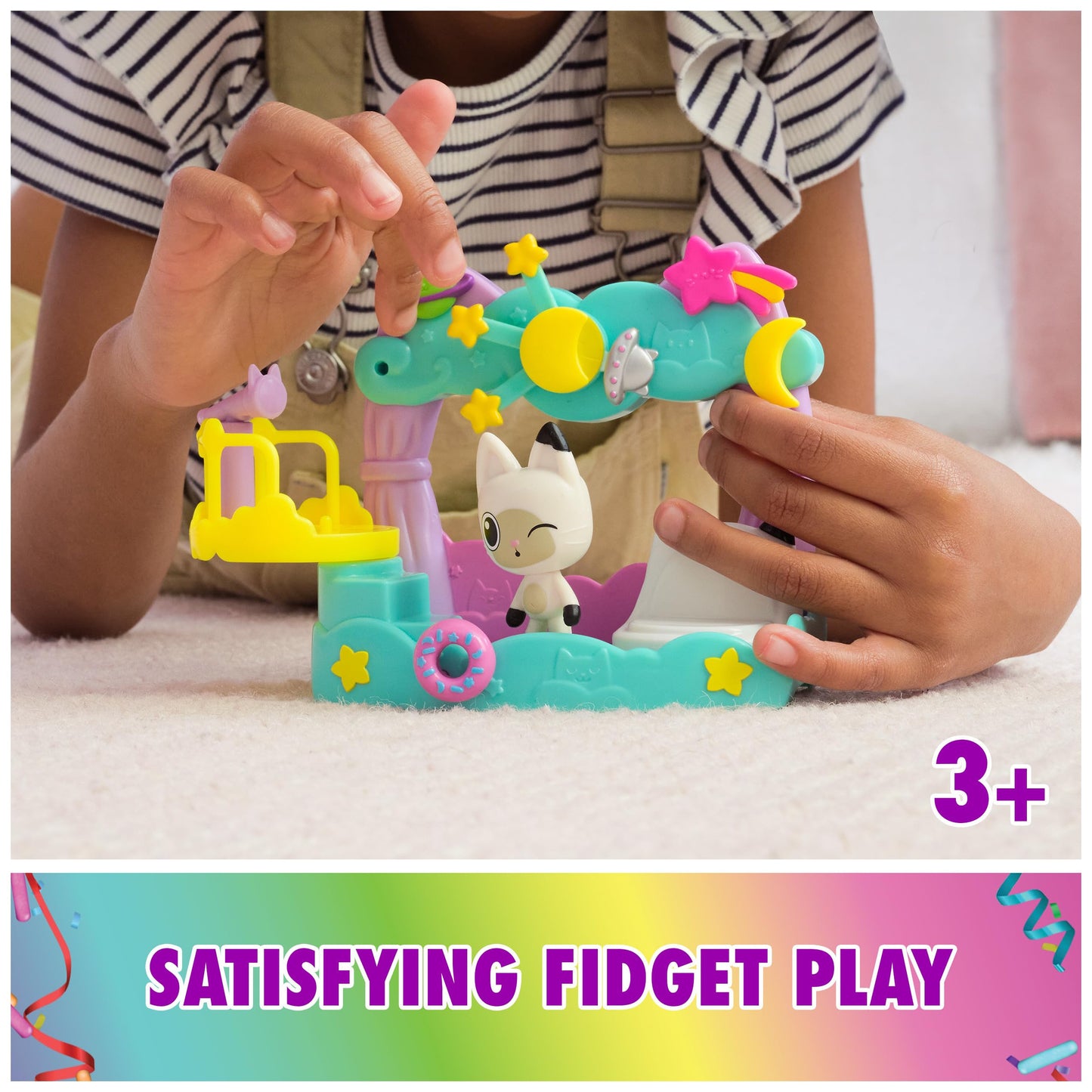 Gabby’s Dollhouse, Pandy Paws Dreamy Balcony Playset, 8-Pieces with Toy Figures, Doll House Accessories & Sensory Play, Kids Toys for Girls & Boys 3+