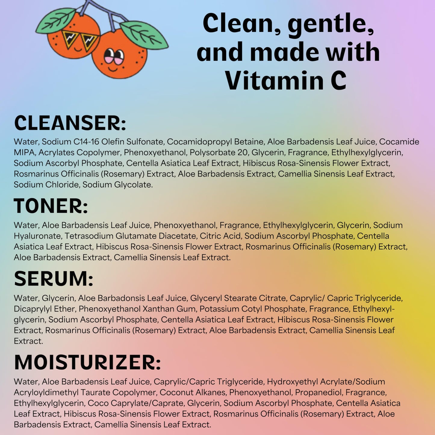 InstaNatural BFF Teen Skincare Kit – 4 Steps for Healthy Skin: Cleanser, Toner, Serum & Gel Moisturizer, Fresh Citrus, All Skin Types