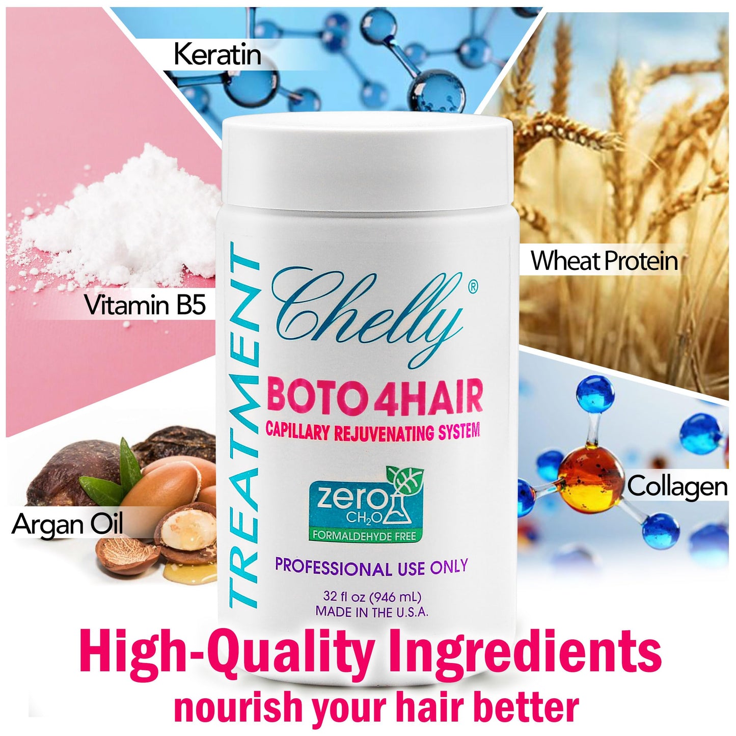 CHELLY Hair Treatment Capillary Rejuvenating System Formaldehyde Free Extreme Moisture Treatment 32 Fl Oz Cosmetics