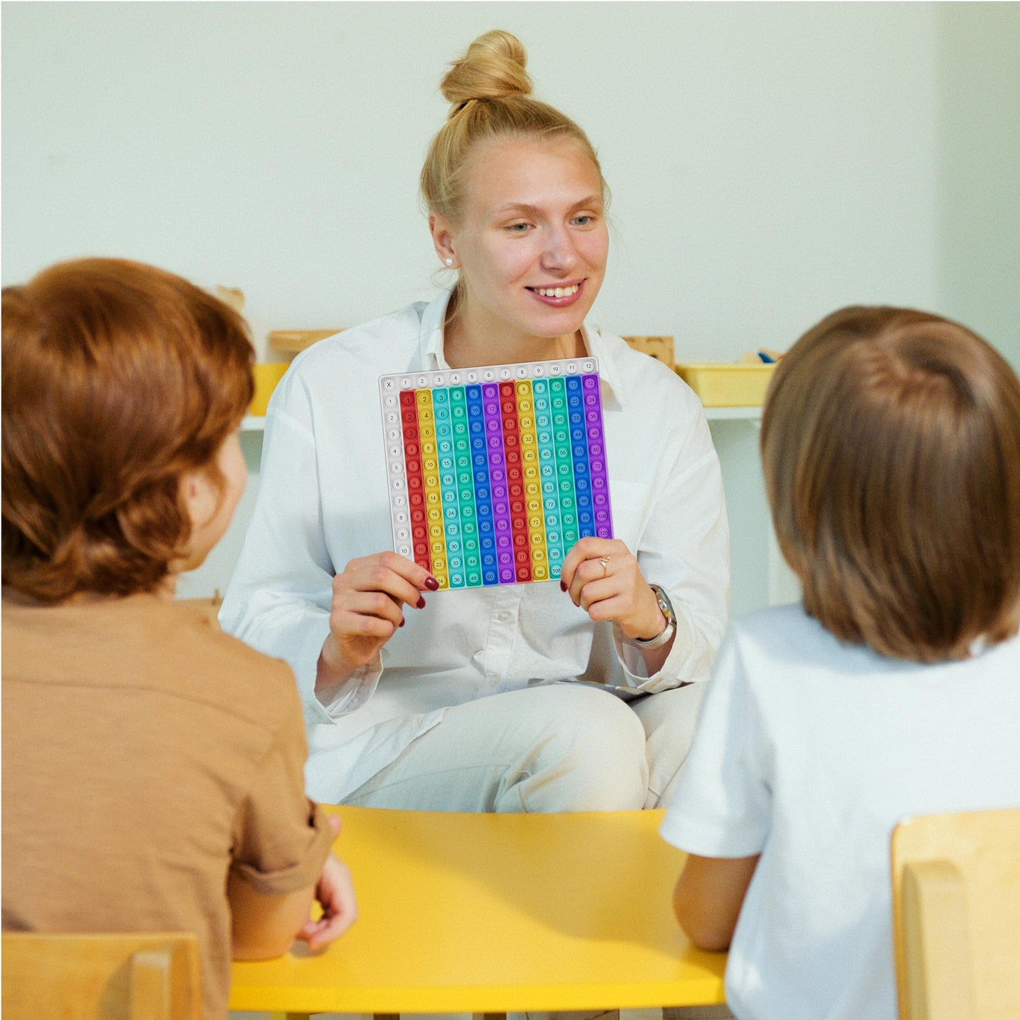 Multiplication Chart Pop It - Multiplication Game Board, 12x12 Times Table Math Game Board for Kids Learning, Educational Multiplication Machine Toy