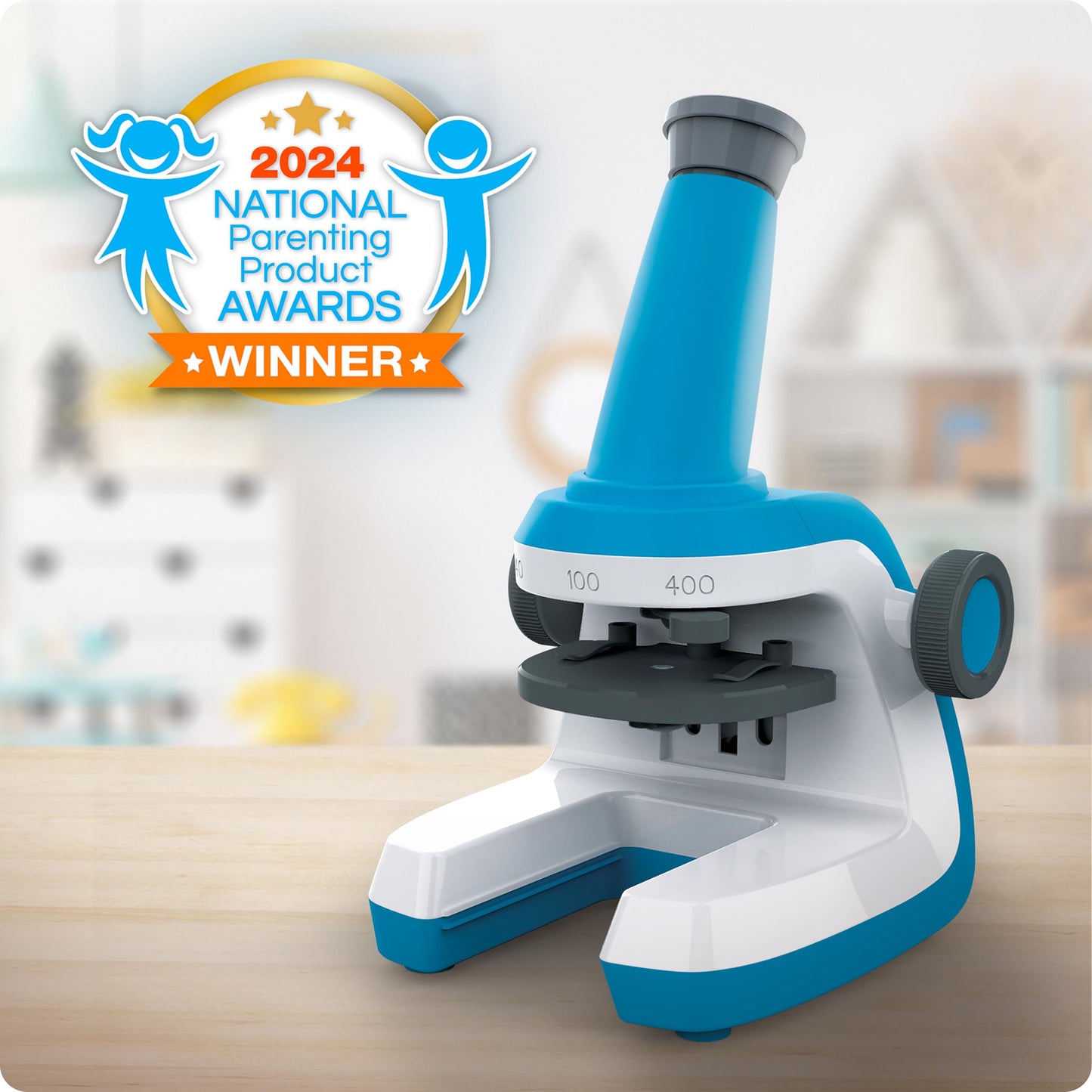 National Geographic Kids Microscope Science Kit – 400x Zoom, Blank & Prepared Slides, STEM Toy Gift for Ages 6–10 | Amazon Exclusive