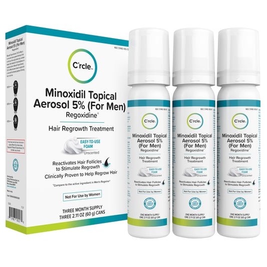 Minoxidil 5% Foam for Men – Unscented, Extra Strength Hair Regrowth Treatment – 3 Month Supply for Thinning & Vertex Hair Loss