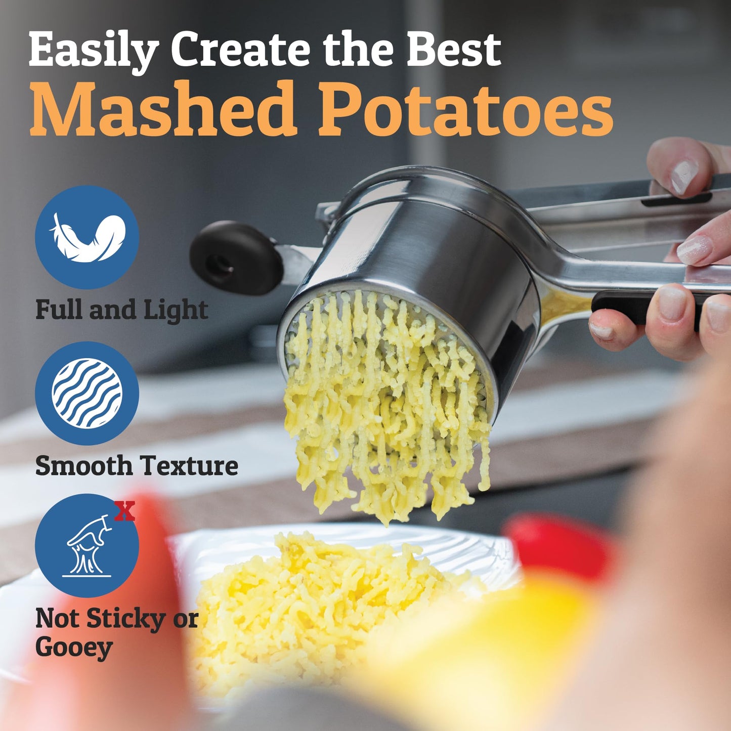 PriorityChef 15oz Potato Ricer – Heavy-Duty Stainless Steel Masher & Press for Perfect Mashed Potatoes Every Time