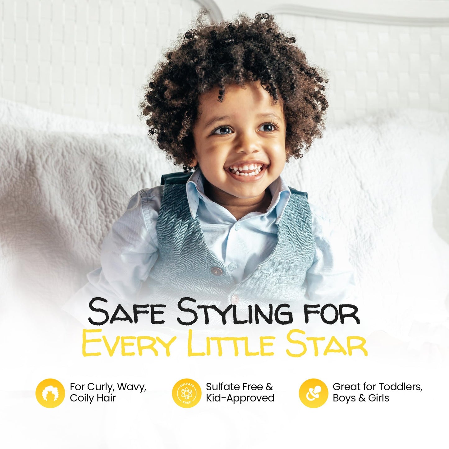 MAYA MARI Kids Hair Styling Gel with Coconut Fruit Extract | Safe & Gentle Baby Hair Gel for Toddlers | Sulfate-Free Hair Gel for Boys & Girls, 12 oz