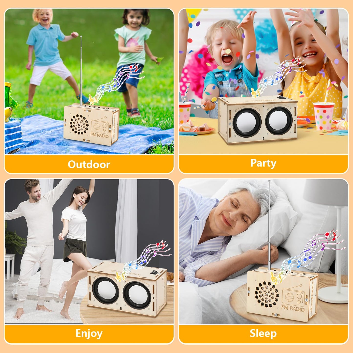 STEM Electronics Kit for Kids 8-14 – Build Bluetooth Speaker & FM Radio, DIY Science Projects & Experiments, Birthday Gift for Boys & Girls